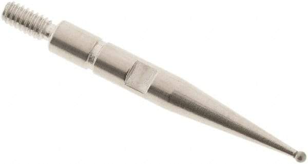 SPI - 0.8mm Ball Diam, Carbide, Ball Test Indicator Contact Point - 0.688" Contact Point Length, Use with Interapid Test Indicators - Industrial Tool & Supply