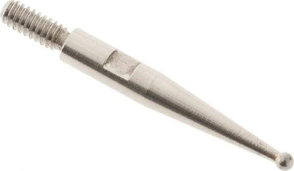 SPI - 1mm Ball Diam, Steel, Ball Test Indicator Contact Point - 0.52" Contact Point Length, Use with Teclock Test Indicators - Industrial Tool & Supply