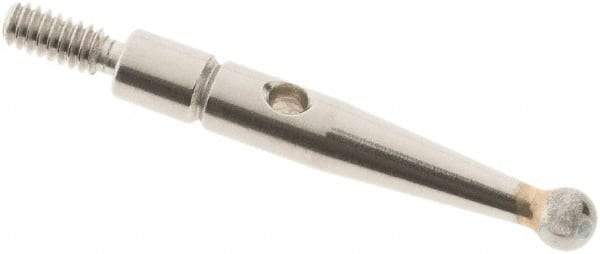 SPI - 2mm Ball Diam, Carbide, Ball Test Indicator Contact Point - 0.572" Contact Point Length, Use with Compac Test Indicators - Industrial Tool & Supply