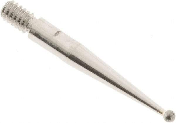 SPI - 1mm Ball Diam, Carbide, Ball Test Indicator Contact Point - 13/16" Contact Point Length, Use with Starrett Test Indicators - Industrial Tool & Supply