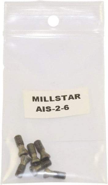 Millstar - Torx Insert Screw for Indexable Milling Cutters - M12 Thread, Industry Std AIS-2-6, For Use with End Mills - Industrial Tool & Supply