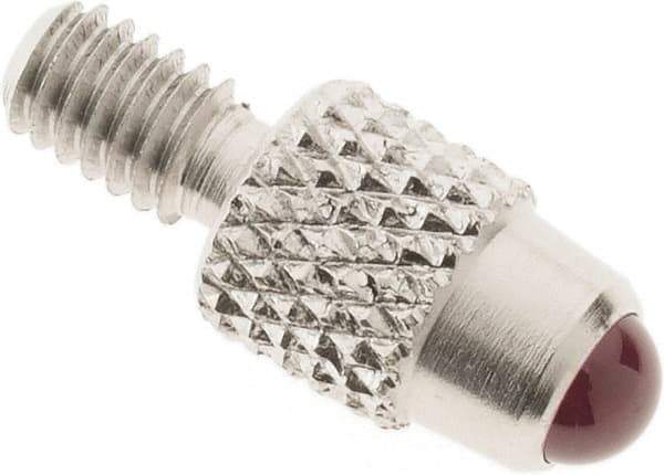 SPI - #4-48, 3mm Ball Diam, Ruby Cupped Ball Contact Point - 0.28" Contact Point Length, Use with Dial Indicators - Industrial Tool & Supply