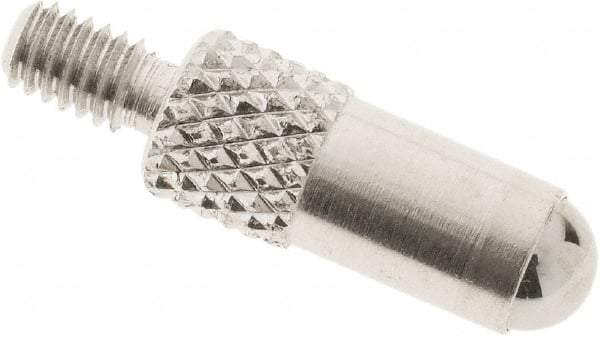 SPI - #4-48, 4mm Ball Diam, Carbide Cupped Ball Contact Point - 1/2" Contact Point Length, Use with Dial Indicators - Industrial Tool & Supply