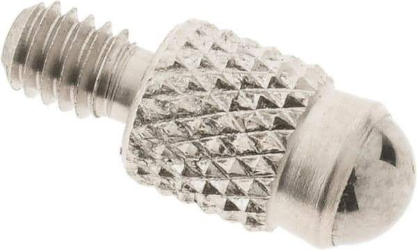 SPI - #4-48, 4mm Ball Diam, Carbide Cupped Ball Contact Point - 0.28" Contact Point Length, Use with Dial Indicators - Industrial Tool & Supply
