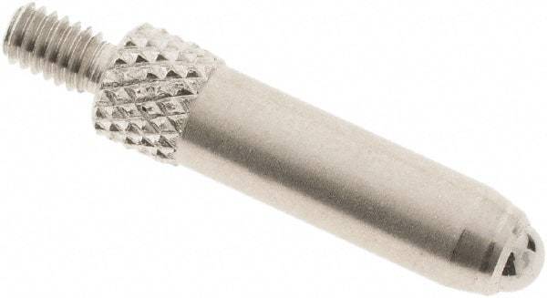 SPI - #4-48, 3mm Ball Diam, Carbide Cupped Ball Contact Point - 3/4" Contact Point Length, Use with Dial Indicators - Industrial Tool & Supply