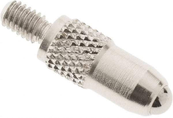 SPI - #4-48, 3mm Ball Diam, Carbide Cupped Ball Contact Point - 1/2" Contact Point Length, Use with Dial Indicators - Industrial Tool & Supply