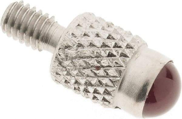 SPI - M2.5, 4mm Ball Diam, Ruby Cupped Ball Contact Point - 7mm Contact Point Length, Use with Dial Indicators - Industrial Tool & Supply