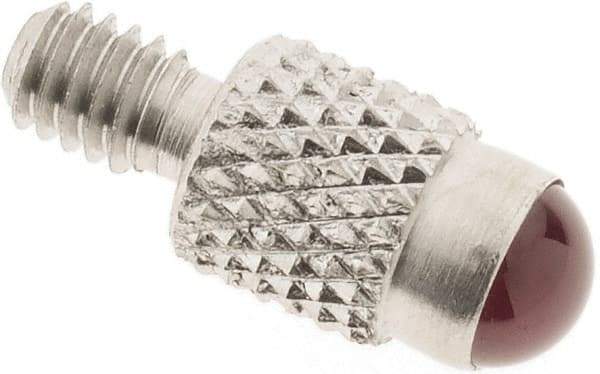 SPI - #4-48, 4mm Ball Diam, Ruby Cupped Ball Contact Point - 0.28" Contact Point Length, Use with Dial Indicators - Industrial Tool & Supply
