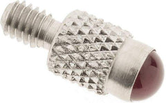 SPI - #4-48, 4mm Ball Diam, Ruby Cupped Ball Contact Point - 0.28" Contact Point Length, Use with Dial Indicators - Industrial Tool & Supply
