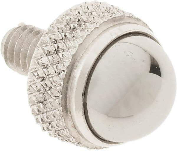 SPI - #4-48, 1/4" Ball Diam, Carbide Cupped Ball Contact Point - 0.3" Contact Point Length, Use with Dial Indicators - Industrial Tool & Supply