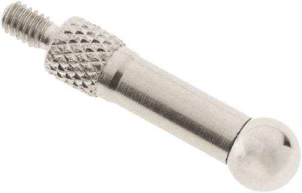 SPI - #4-48, 7/32" Ball Diam, Chrome Alloy Steel Ball Needle Contact Point - 3/4" Contact Point Length, Use with Dial Indicators - Industrial Tool & Supply