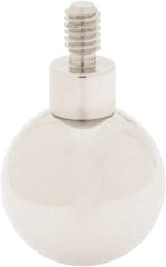 SPI - #4-48, 1/2" Ball Diam, Chrome Alloy Steel Ball Contact Point - 3/4" Contact Point Length, Use with Dial Indicators - Industrial Tool & Supply