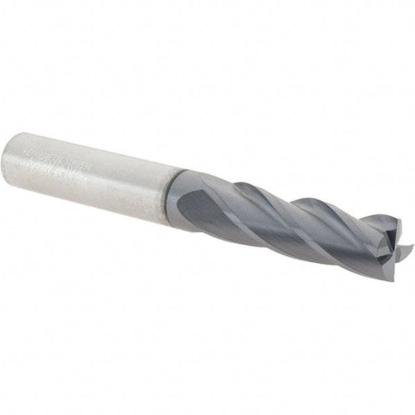Kennametal - 3/8", 1-1/8" LOC, 3/8" Shank Diam, 3" OAL, 4 Flute, Solid Carbide Square End Mill - Single End, TiAlN Finish, Spiral Flute, 30° Helix, Centercutting, Right Hand Cut, Right Hand Flute - Industrial Tool & Supply