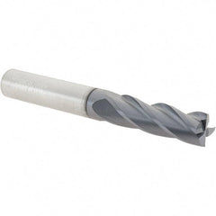Kennametal - 3/8", 1-1/8" LOC, 3/8" Shank Diam, 3" OAL, 4 Flute, Solid Carbide Square End Mill - Single End, TiAlN Finish, Spiral Flute, 30° Helix, Centercutting, Right Hand Cut, Right Hand Flute - Industrial Tool & Supply