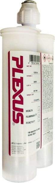 Plexus - 400 mL Cartridge Two Part Adhesive - 3 to 6 min Working Time, 60°F - Industrial Tool & Supply