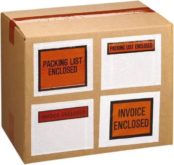 Nifty Products - 1,000 Piece, 10" Long x 5-1/2" Wide, Packing List Envelope - Blank, Clear - Industrial Tool & Supply