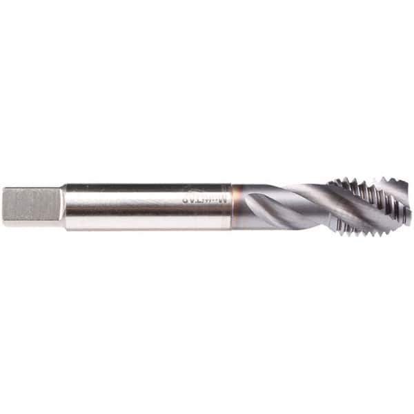 Emuge - M20x2.50 M 3 Flute 6H Modified Bottoming Spiral Flute Tap - High Speed Steel, TiCN Finish, 140mm OAL, Right Hand Flute, Right Hand Thread, Series C4939300 - Industrial Tool & Supply