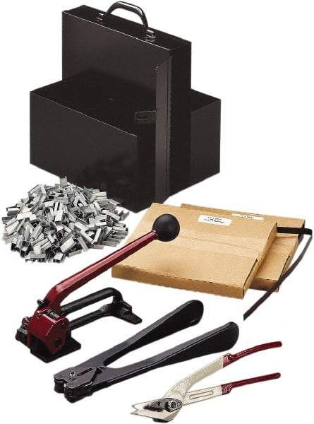Nifty Products - Strapping Kits Type: Portable Strapping Kit Contents: (2)Steel Coils; Galvanized Steel Seals; Steel Cutter; 1/2" Crimper - Industrial Tool & Supply