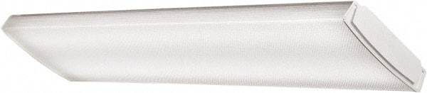 Lithonia Lighting - 1 Lamp, 4 Ft. Long, 41 Watt, 4,600 Lumen, Surface Mounted, LED Lamp Wraparound Light Fixture - 120-277 Volt, White - Industrial Tool & Supply