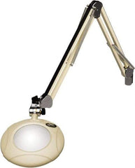 O.C. White - 43 Inch, Spring Suspension, Clamp on, LED, White, Magnifying Task Light - 8 Watt, 7.5 and 15 Volt, 2x Magnification, 5 Inch Long - Industrial Tool & Supply