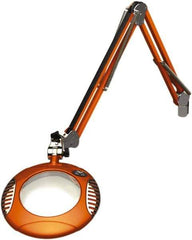O.C. White - 43 Inch, Spring Suspension, Clamp on, LED, Brilliant Orange, Magnifying Task Light - 8 Watt, 7.5 and 15 Volt, 2x Magnification, 6 Inch Long - Industrial Tool & Supply