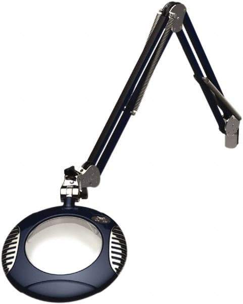 O.C. White - 43 Inch, Spring Suspension, Clamp on, LED, Spectre Blue, Magnifying Task Light - 8 Watt, 7.5 and 15 Volt, 2x Magnification, 6 Inch Long - Industrial Tool & Supply