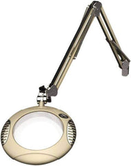 O.C. White - 43 Inch, Spring Suspension, Clamp on, LED, Shadow White, Magnifying Task Light - 8 Watt, 7.5 and 15 Volt, 2x Magnification, 5-1/4 Inch Wide, 7-1/2 Inch Long - Industrial Tool & Supply