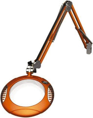 O.C. White - 43 Inch, Spring Suspension, Clamp on, LED, Brilliant Orange, Magnifying Task Light - 8 Watt, 7.5 and 15 Volt, 2x Magnification, 5-1/4 Inch Wide, 7-1/2 Inch Long - Industrial Tool & Supply