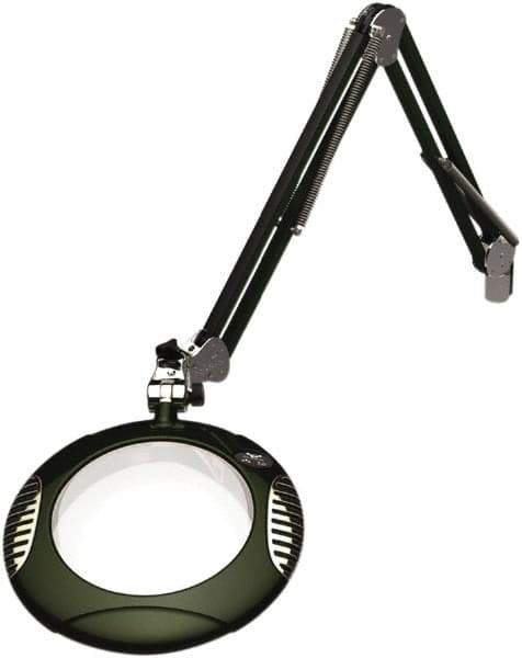 O.C. White - 43 Inch, Spring Suspension, Clamp on, LED, Racing Green, Magnifying Task Light - 8 Watt, 7.5 and 15 Volt, 2x Magnification, 5-1/4 Inch Wide, 7-1/2 Inch Long - Industrial Tool & Supply
