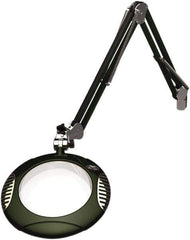 O.C. White - 43 Inch, Spring Suspension, Clamp on, LED, Racing Green, Magnifying Task Light - 8 Watt, 7.5 and 15 Volt, 2x Magnification, 5-1/4 Inch Wide, 7-1/2 Inch Long - Industrial Tool & Supply