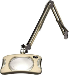 O.C. White - 43 Inch, Spring Suspension, Clamp on, LED, White, Magnifying Task Light - 8 Watt, 7.5 and 15 Volt, 2x Magnification, 5-1/4 Inch Wide, 7 Inch Long - Industrial Tool & Supply