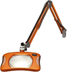 O.C. White - 43 Inch, Spring Suspension, Clamp on, LED, Brilliant Orange, Magnifying Task Light - 8 Watt, 7.5 and 15 Volt, 2x Magnification, 5-1/4 Inch Wide, 7 Inch Long - Industrial Tool & Supply