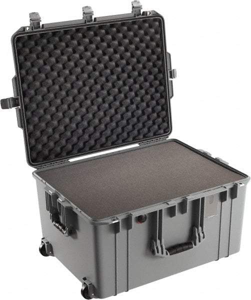 Pelican Products, Inc. - 20-21/32" Wide x 14-7/8" High, Aircase w/Foam & Wheels - Silver - Industrial Tool & Supply