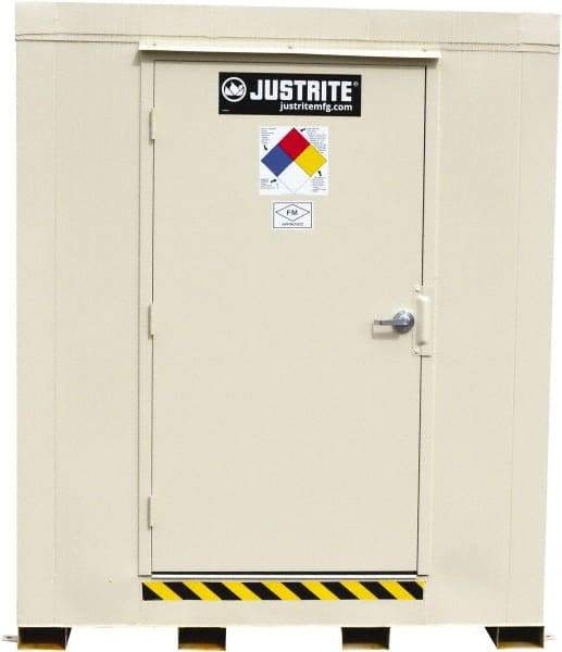 Justrite - 6 Drum, 105 Gal Sump Capacity, Locker - 7.91' Long x 5-1/2' Wide x 8.08' High, Galvanized Steel - Industrial Tool & Supply