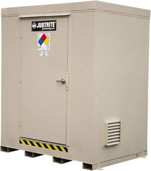 Justrite - 6 Drum, 105 Gal Sump Capacity, Locker - 7.91' Long x 5-1/2' Wide x 8.08' High, Galvanized Steel - Industrial Tool & Supply