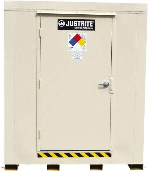 Justrite - 2 Drum, 75 Gal Sump Capacity, Locker - 6' Long x 3-1/2' Wide x 6.25' High, Galvanized Steel - Industrial Tool & Supply