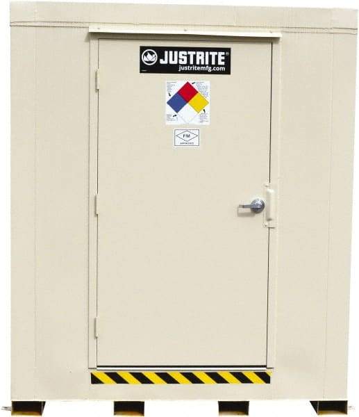 Justrite - 2 Drum, 75 Gal Sump Capacity, Locker - 6' Long x 3-1/2' Wide x 6.25' High, Galvanized Steel - Industrial Tool & Supply