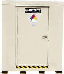 Justrite - 12 Drum, 221 Gal Sump Capacity, Locker - 7.33' Long x 10' Wide x 8.08' High, Galvanized Steel - Industrial Tool & Supply