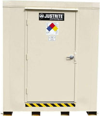 Justrite - 6 Drum, 116 Gal Sump Capacity, Locker - 8' Long x 5-1/2' Wide x 8.08' High, Galvanized Steel - Industrial Tool & Supply