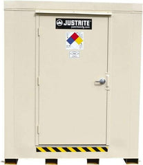 Justrite - 4 Drum, 80 Gal Sump Capacity, Locker - 6' Long x 5-1/2' Wide x 6.25' High, Galvanized Steel - Industrial Tool & Supply