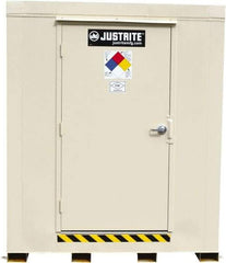 Justrite - 16 Drum, 272 Gal Sump Capacity, Locker - 10' Long x 9-1/2' Wide x 8.08' High, Galvanized Steel - Industrial Tool & Supply