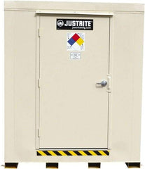 Justrite - 16 Drum, 272 Gal Sump Capacity, Locker - 10' Long x 9-1/2' Wide x 8.08' High, Galvanized Steel - Industrial Tool & Supply