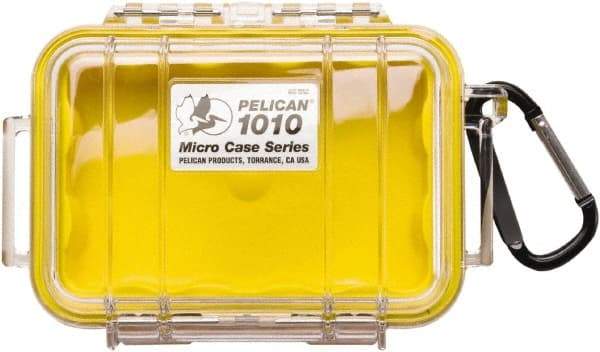 Pelican Products, Inc. - 4-1/16" Wide x 2-1/8" High, Clamshell Hard Case - Clear/Yellow, Polycarbonate - Industrial Tool & Supply