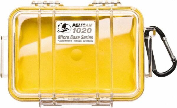 Pelican Products, Inc. - 4-3/4" Wide x 2-1/8" High, Clamshell Hard Case - Clear/Yellow, Polycarbonate - Industrial Tool & Supply