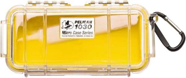 Pelican Products, Inc. - 3-7/8" Wide x 2-7/16" High, Clamshell Hard Case - Clear/Yellow, Polycarbonate - Industrial Tool & Supply
