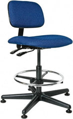 Bevco - 19-1/2 to 27" High Adjustable Height Swivel Stool - 27" Wide x 27" Deep, 100% Olefin Seat, Royal Blue - Industrial Tool & Supply