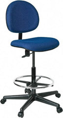 Bevco - 21 to 31" High Adjustable Height Swivel Stool - 27" Wide x 27" Deep, 100% Olefin Seat, Blue - Industrial Tool & Supply