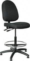 Bevco - 24 to 34" High Adjustable Height Swivel Stool - 27" Wide x 27" Deep, 100% Olefin Seat, Black - Industrial Tool & Supply