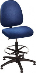 Bevco - 24 to 34" High Adjustable Height Swivel Stool - 27" Wide x 27" Deep, 100% Olefin Seat, Royal Blue - Industrial Tool & Supply