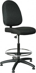 Bevco - 24 to 34" High Adjustable Height Swivel Stool - 27" Wide x 27" Deep, 100% Olefin Seat, Black - Industrial Tool & Supply